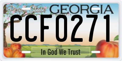 GA license plate CCF0271