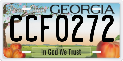 GA license plate CCF0272
