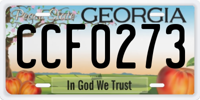 GA license plate CCF0273