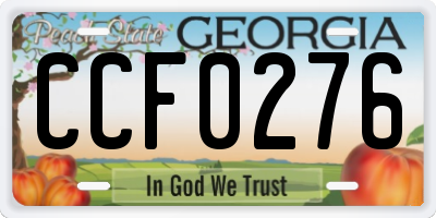 GA license plate CCF0276