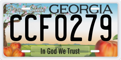 GA license plate CCF0279