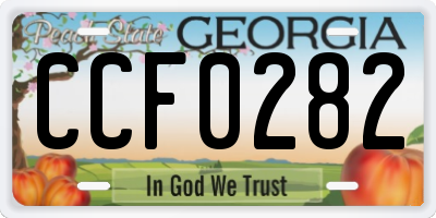 GA license plate CCF0282