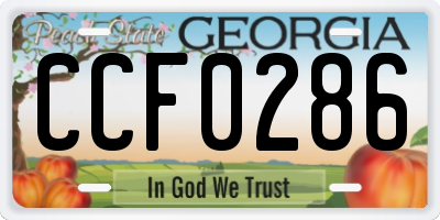 GA license plate CCF0286