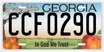 GA license plate CCF0290