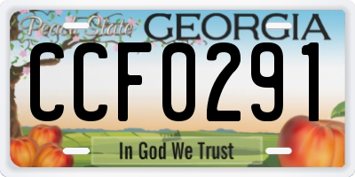 GA license plate CCF0291