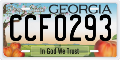 GA license plate CCF0293