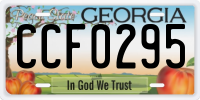 GA license plate CCF0295
