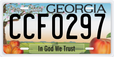 GA license plate CCF0297