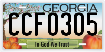 GA license plate CCF0305
