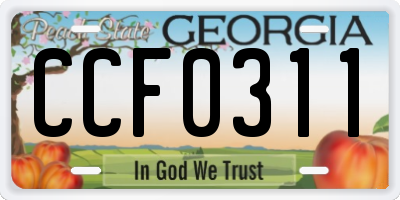 GA license plate CCF0311