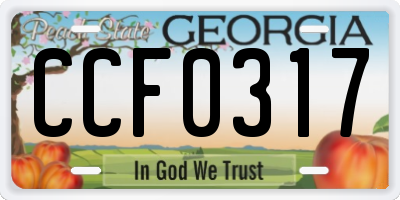 GA license plate CCF0317