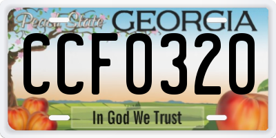 GA license plate CCF0320