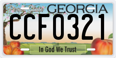 GA license plate CCF0321