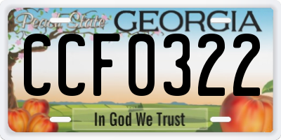 GA license plate CCF0322