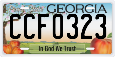 GA license plate CCF0323