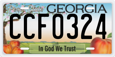 GA license plate CCF0324