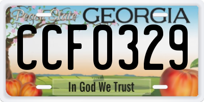 GA license plate CCF0329