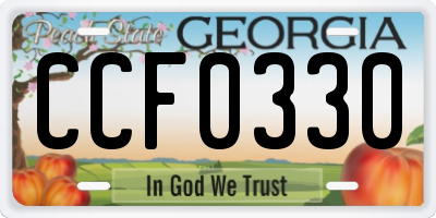 GA license plate CCF0330