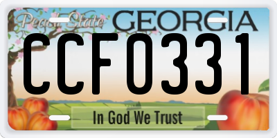 GA license plate CCF0331