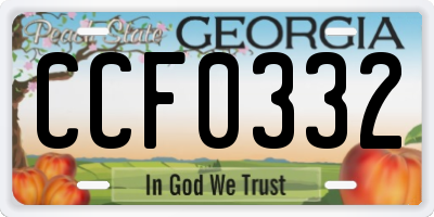 GA license plate CCF0332