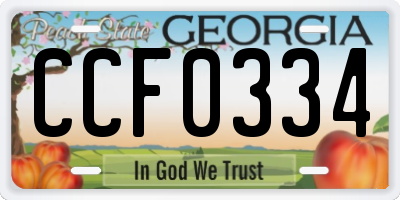 GA license plate CCF0334