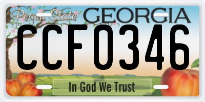 GA license plate CCF0346