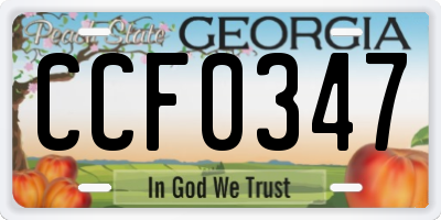 GA license plate CCF0347