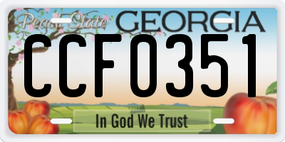 GA license plate CCF0351