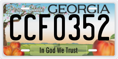 GA license plate CCF0352