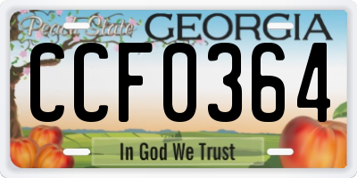 GA license plate CCF0364