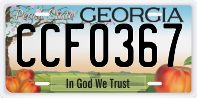 GA license plate CCF0367