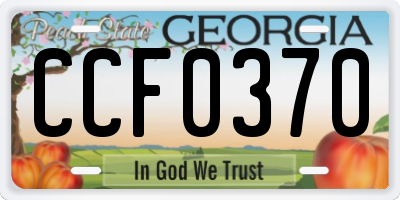 GA license plate CCF0370
