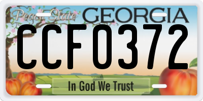 GA license plate CCF0372