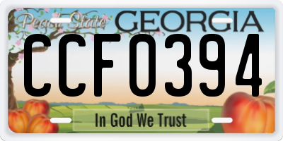 GA license plate CCF0394