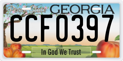 GA license plate CCF0397