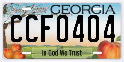 GA license plate CCF0404