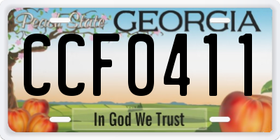 GA license plate CCF0411
