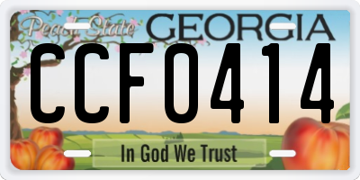 GA license plate CCF0414