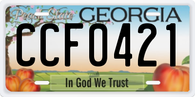 GA license plate CCF0421