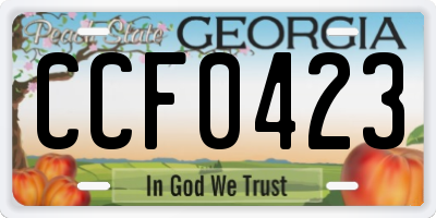 GA license plate CCF0423