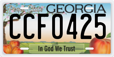 GA license plate CCF0425