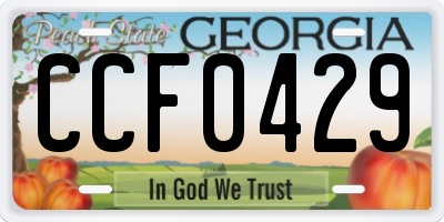 GA license plate CCF0429