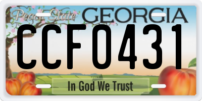 GA license plate CCF0431