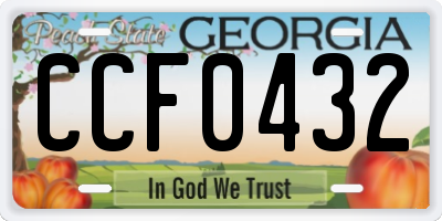 GA license plate CCF0432
