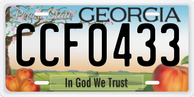 GA license plate CCF0433