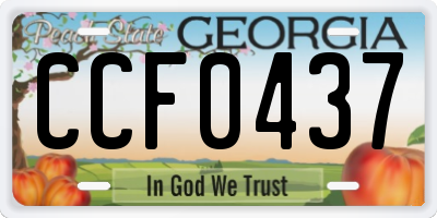 GA license plate CCF0437