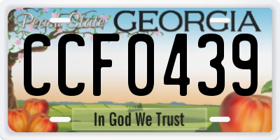 GA license plate CCF0439