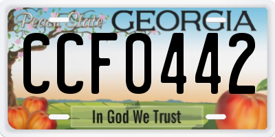 GA license plate CCF0442