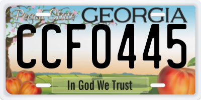 GA license plate CCF0445