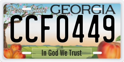 GA license plate CCF0449